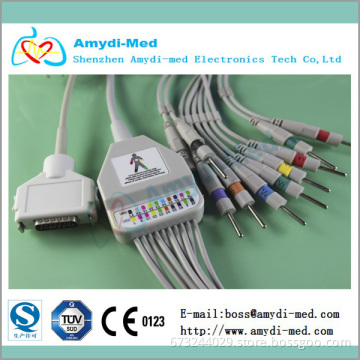 Fukuda Denshi EKG Cable with 10 leadwires .Din 3.0 .IEC . 4.7K